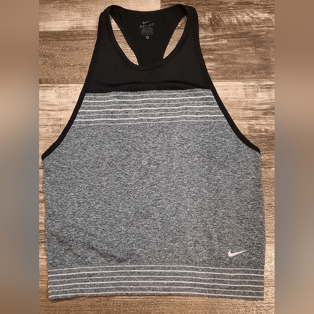 Women's Nike Dri-Fit Knit Seamless Training Muscle Tank Top Size S BLACK - Picture 1 of 6